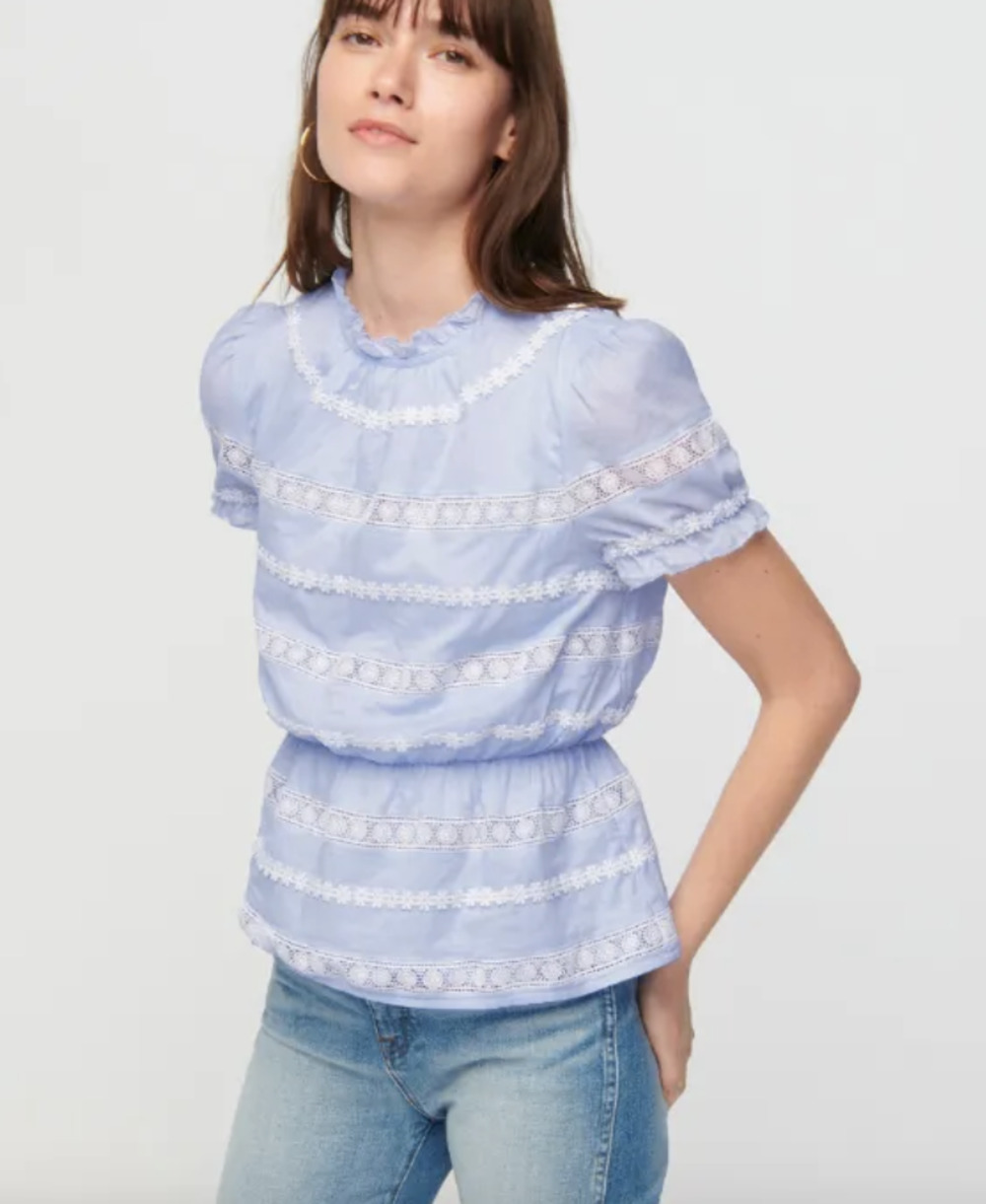 J. Crew Daisy Chain Peplum Top